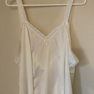 Vintage white slip top with lace straps. Size XL.